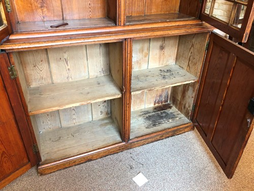 Lot 921 - A Victorian pitch pine gothic cabinet