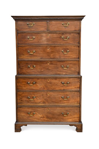 Lot 804 - A George III mahogany chest on chest