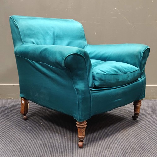 Lot 637 - A late 19th century upholstered armchair, 78cm...