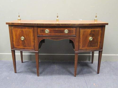 Lot 556 - An Edwardian bowfront mahogany sideboard, 86 x...