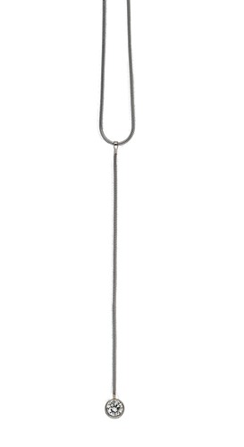 Lot 134 - A modern single stone diamond pendant and chain
