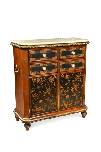 Lot 807 - A mahogany and ormolu mounted side cabinet, late 19th century