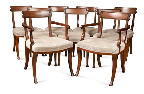 Lot 915 - A set of nine Regency dining chairs
