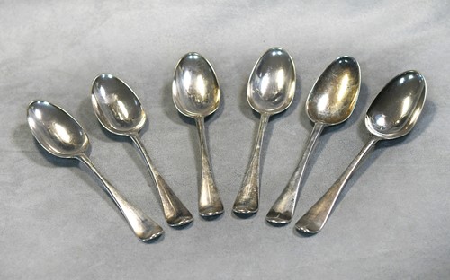 Lot 364 - Six George II silver tablespoons