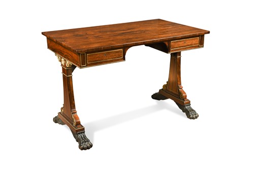 Lot 833 - A Regency rosewood and gilt metal mounted library table