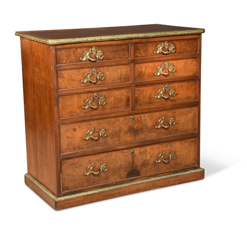 Lot 849 - A mahogany and gilt metal mounted chest, mid 19th century