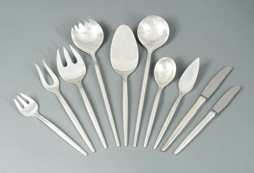 Lot 346 - A 99 piece set of 20th century Danish metalwares silver cutlery and flatware