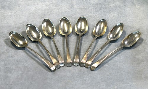 Lot 382 - A set of eight George III 18th century silver tablespoons