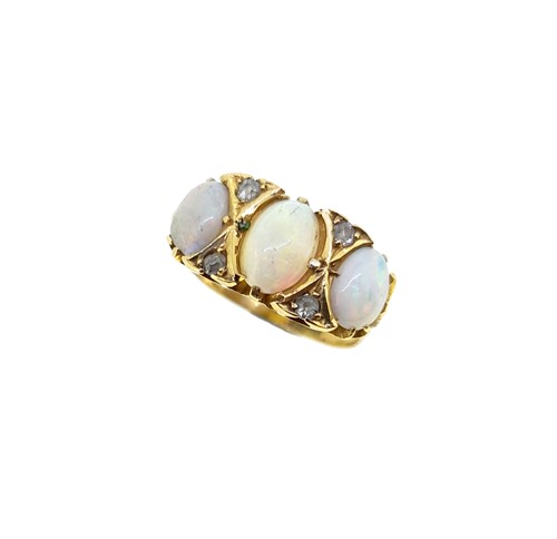 Lot 81 - An Edwardian opal and diamond ring