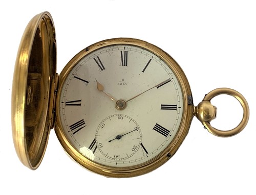 Lot 227 - Barraud & Lund - A Victorian 18ct gold full hunter pocket watch