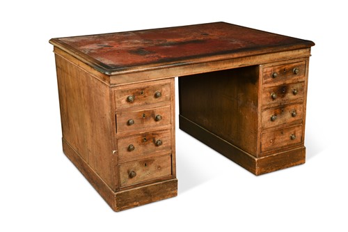 Lot 855 - A William IV mahogany pedestal partner's desk