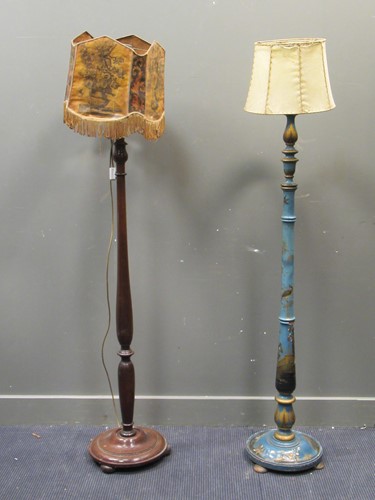 Lot 665 - A standard lamp with Chinoiserie decoration on...