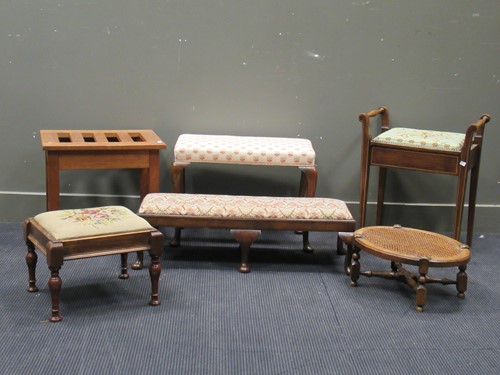 Lot 595 - An Edwardian piano stool with needlework...