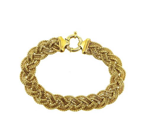 Lot 61 - A woven mesh link bracelet