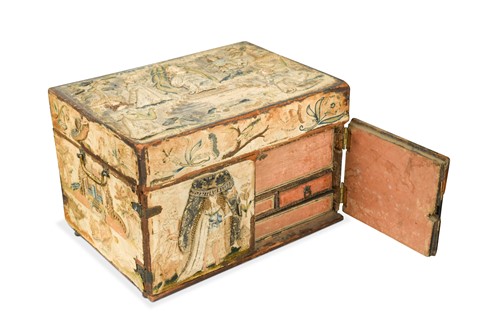 Lot 733 - A stumpwork casket, 17th century