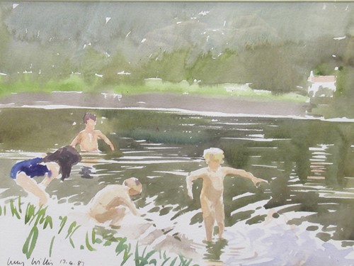Lot 426 - Lucy Willis (b.1954), Children Bathing in a...