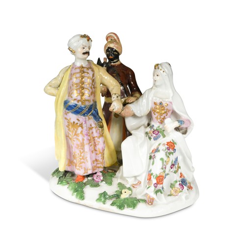 Lot 491 - A Meissen porcelain figure group of Die Polniche Verlobung, circa 1745, probably by J. J. Kändler