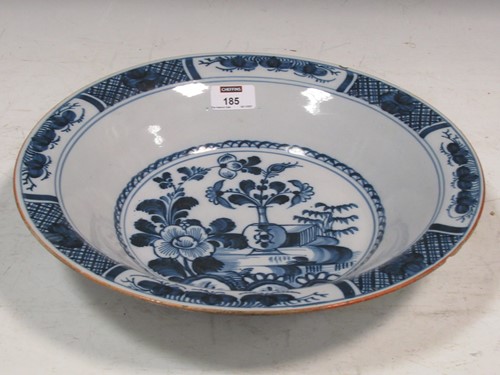 Lot 185 - A Delft blue and white bowl, 34cm diameter