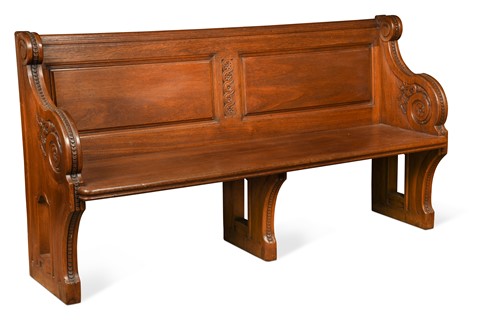 Lot 756 - A George II style mahogany hall seat