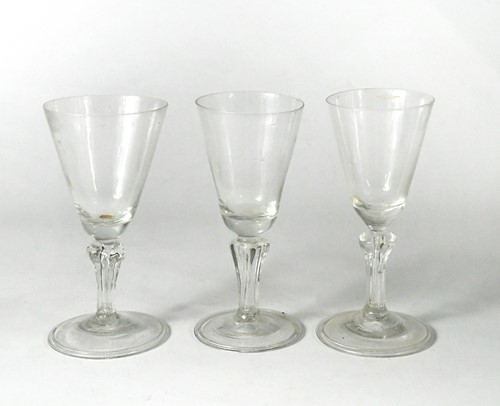 Lot 434 - Three 18th century wine glasses
