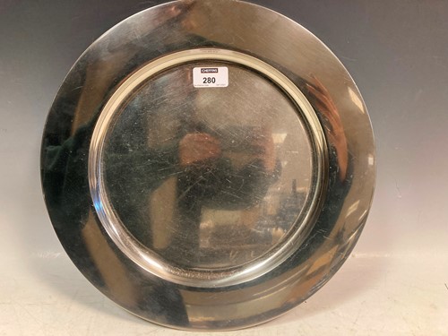 Lot 280 - Georg Jensen, round stainless steel tray.