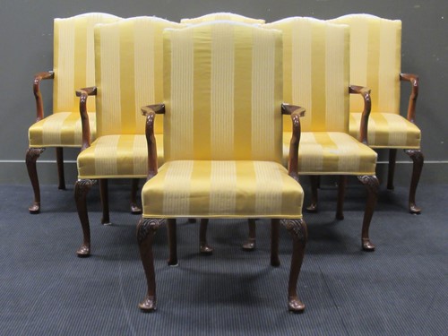 Lot 730 - A set of six Stuart Linford armchairs with...
