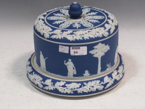Lot 64 - A 19th c Jasper-ware circular cheese dish...