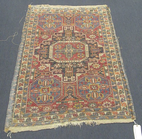 Lot 586 - A 19th century caucasian rug 158 x 112cm