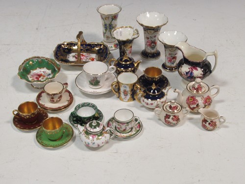 Lot 32 - A group of miniature porcelain to include...