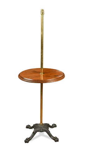 Lot 910 - An Edwardian standard reading lamp