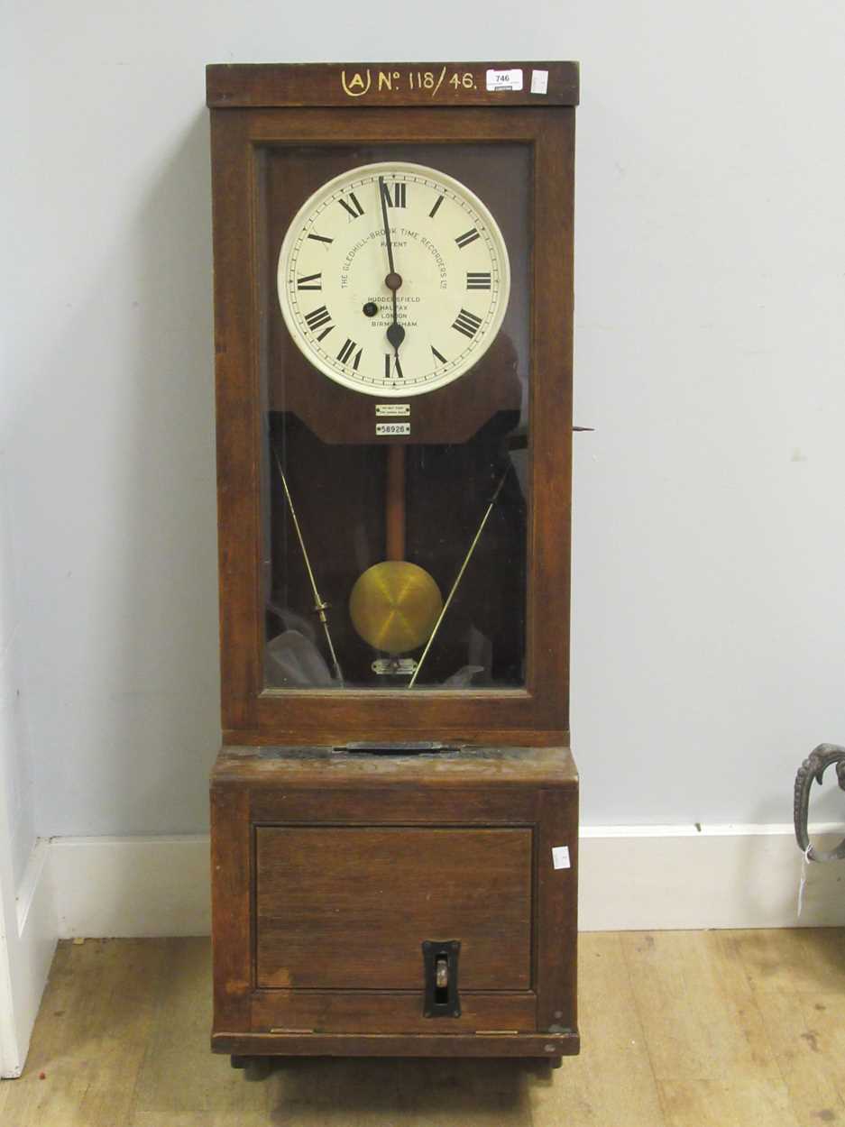 Lot 746 - An oak cased Gledhill Brook Time Recorders...