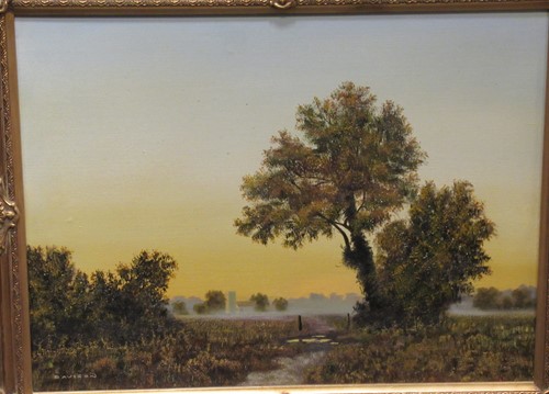 Lot 487 - Davison Coulson, Sunset landscape with a...