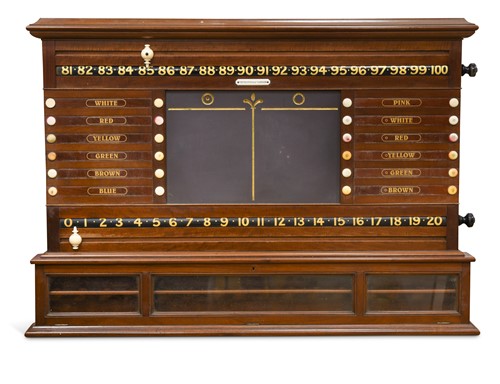 Lot 954 - A Thurston & Co London mahogany snooker scoreboard