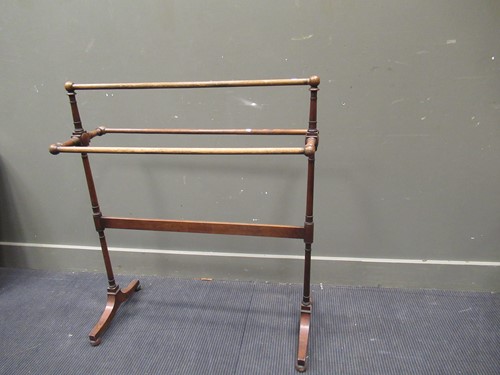Lot 663 - A mahogany towel rail, early 20th century