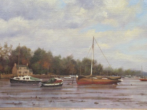 Lot 420 - James Wright, Estuary scene, signed lower...