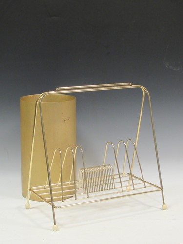 Lot 69 - A modern gold coloured weighted umbrella stand...