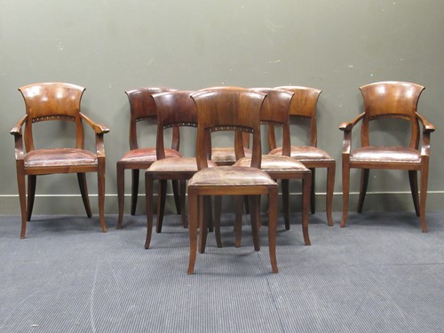 Lot 550 - A set of eight 20th century dining chairs to...