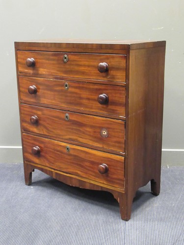 Lot 625 - A 19th century mahogany chest of four long...