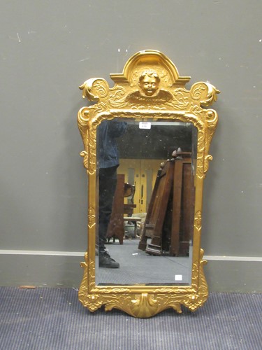 Lot 610 - A George I style gilt mirror, 95 x 50cm