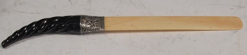Lot 133 - An ivory and silver mounted page turner, with...
