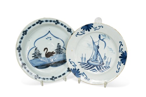 Lot 399 - A Bristol delft blue and manganese plate, circa 1730