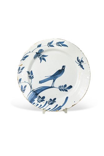 Lot 395 - A London delft blue and white plate, probably Lambeth, circa 1730