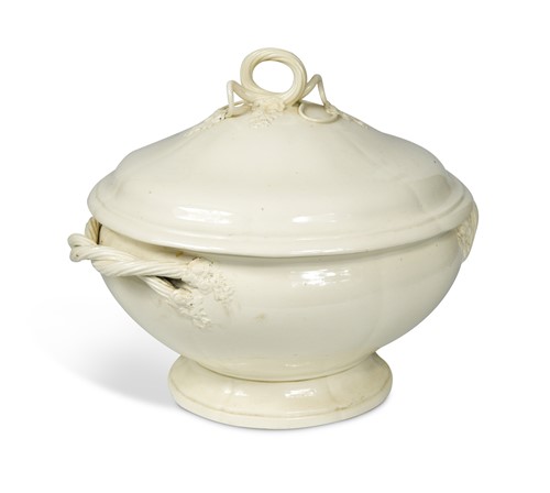 Lot 409 - A large Leeds creamware two-handled tureen and cover, circa 1780