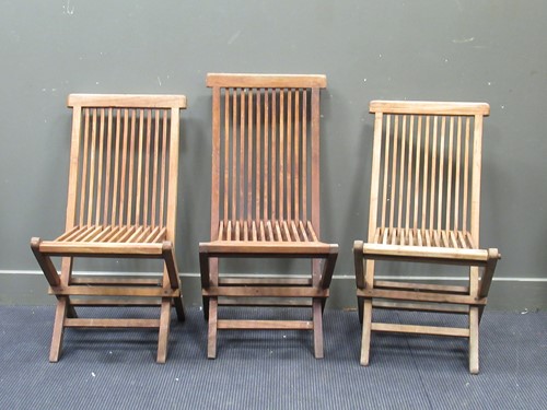 Lot 577 - Three folding garden chairs