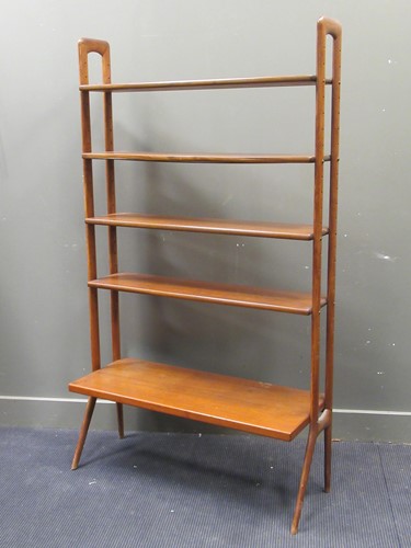 Lot 676 - A Danish teak open bookshelf 180 x 104 x 40cm...