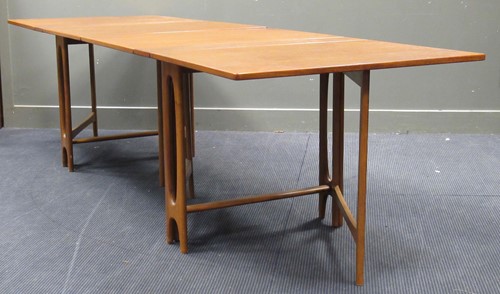 Lot 678 - A pair of Norwegian teak drop leaf dining...