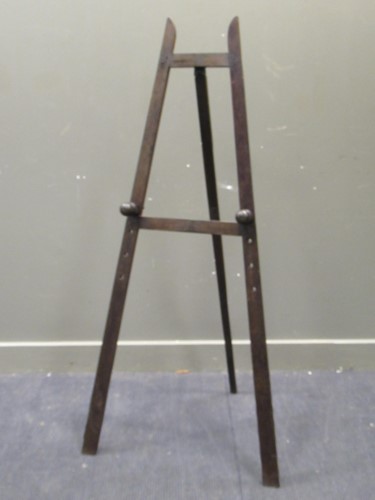 Lot 721 - A 19th century ebony artist's easel, 160cm high