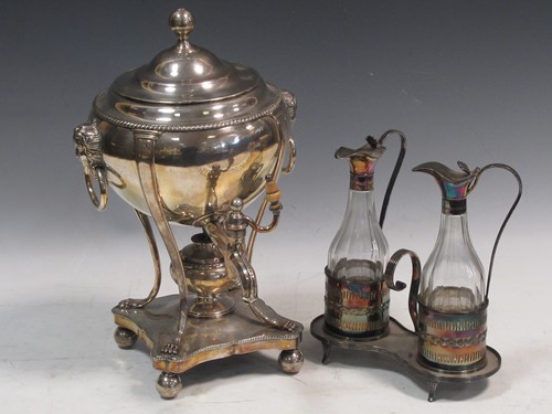 Lot 366 - A silver plated George III style two-handled...
