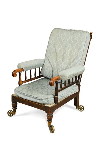 Lot 936 - A Victorian mahogany library armchair