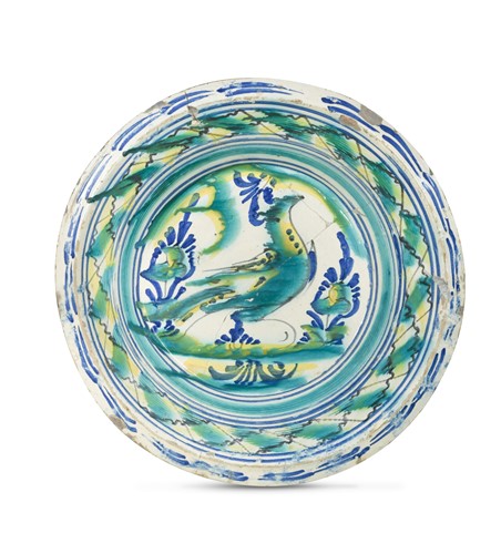 Lot 484 - A large 19th century Spanish Andalusian pottery bowl